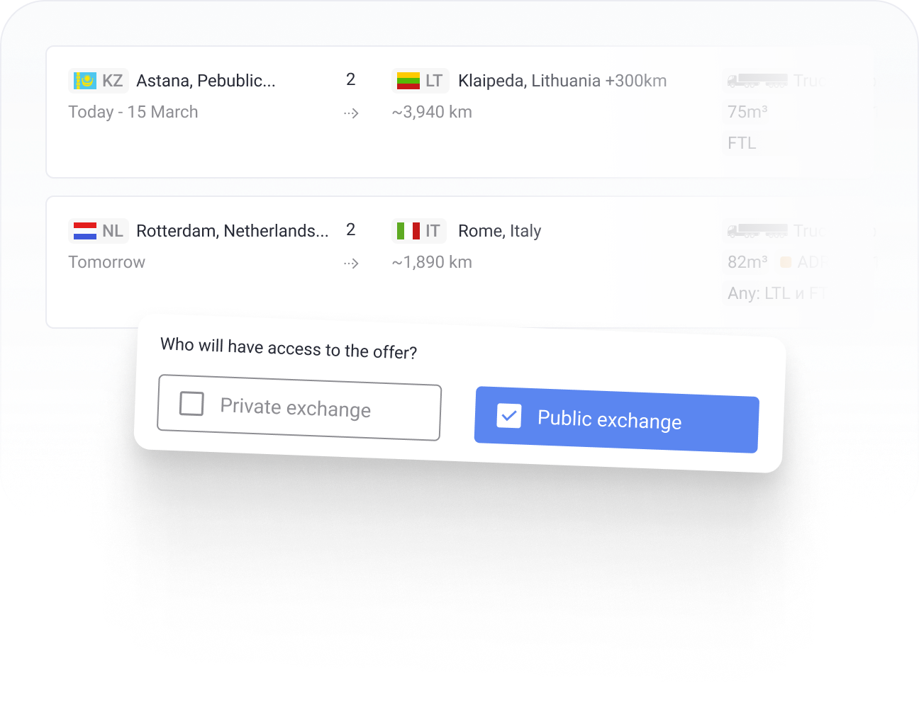 Preview of public exchange